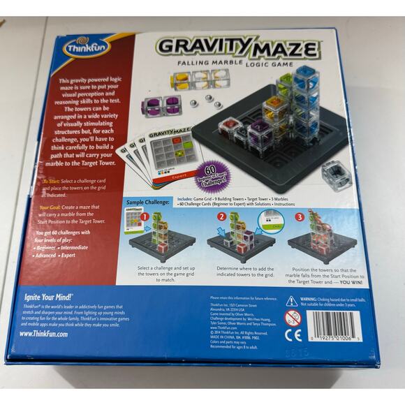 ThinkFun GRAVITY MAZE Falling Marble Logic Brain Game 2014 New Cards - Picture 2 of 6